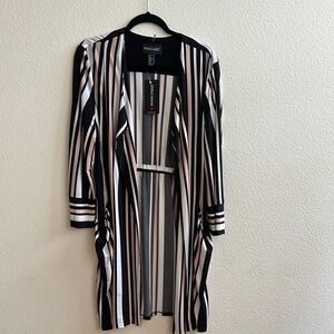 Black and Pink Striped Cardigan